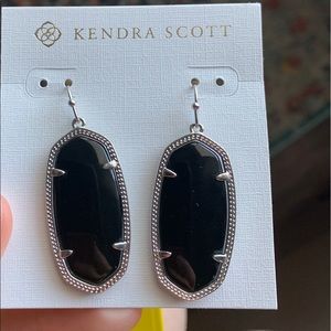Kendra Scott silver and black Elle earrings